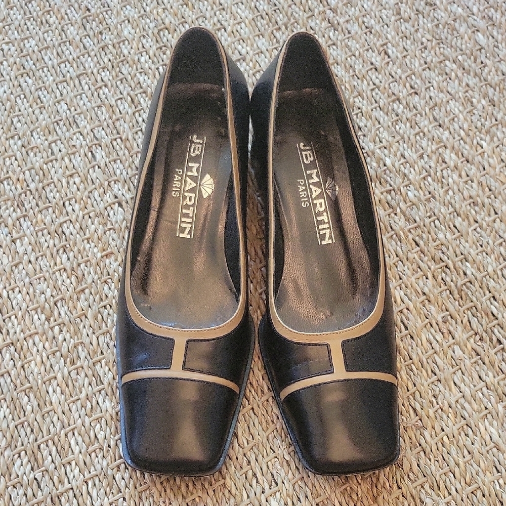 Jb Martin Paris Elegant Black And Tan Leather Blo… - image 2